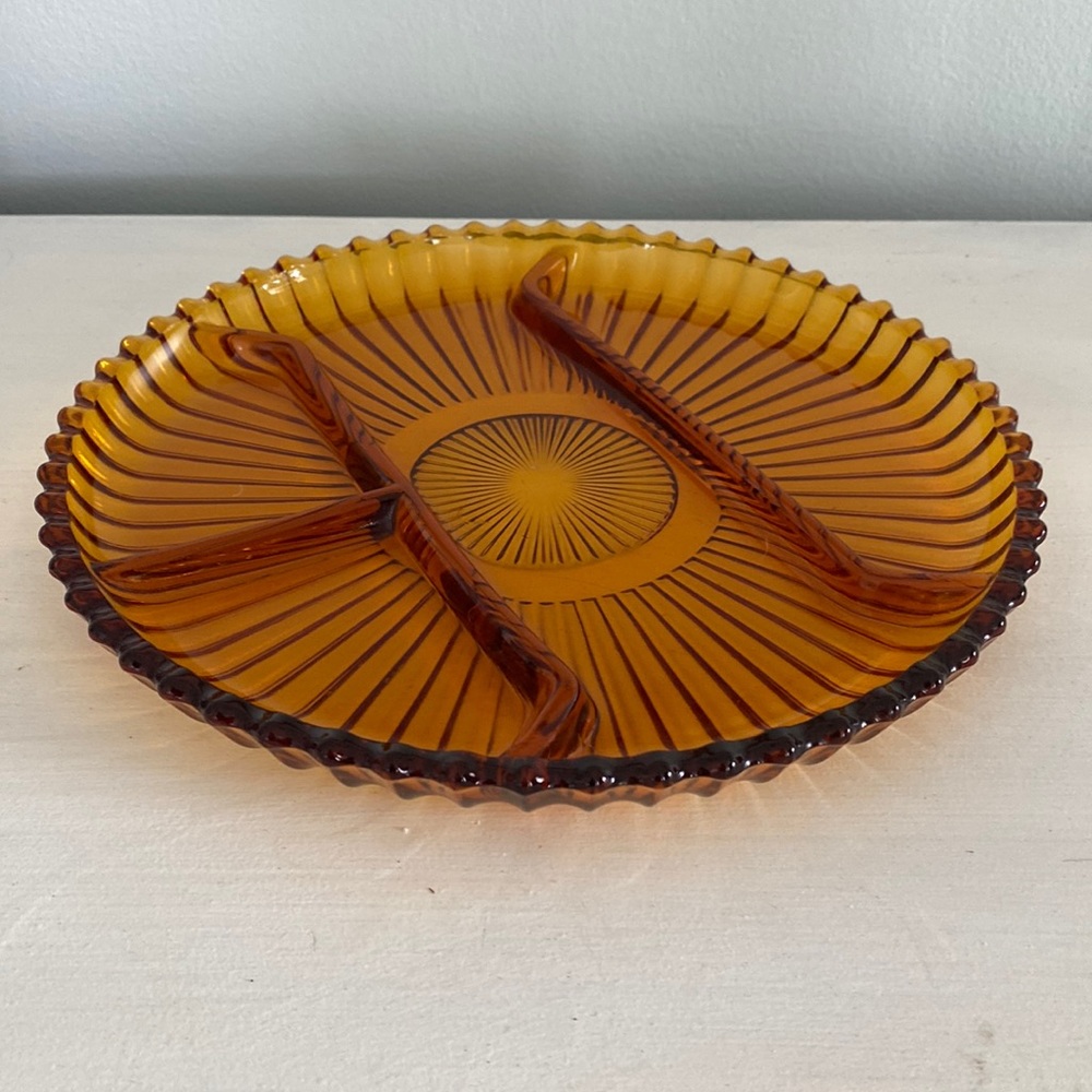Vintage Amber serving tray